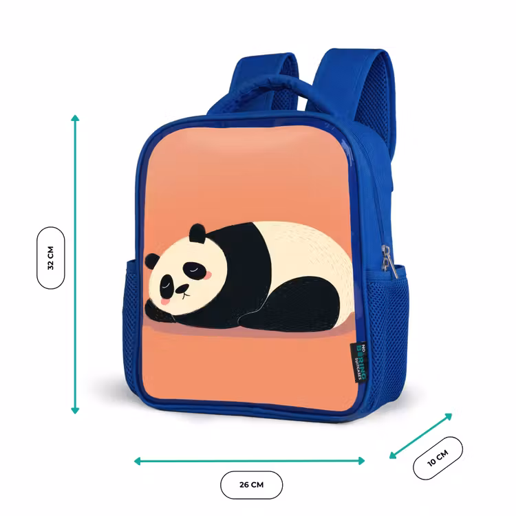 Kinderrugzak - Blauw - Panda - Slaap - Oranje — 5