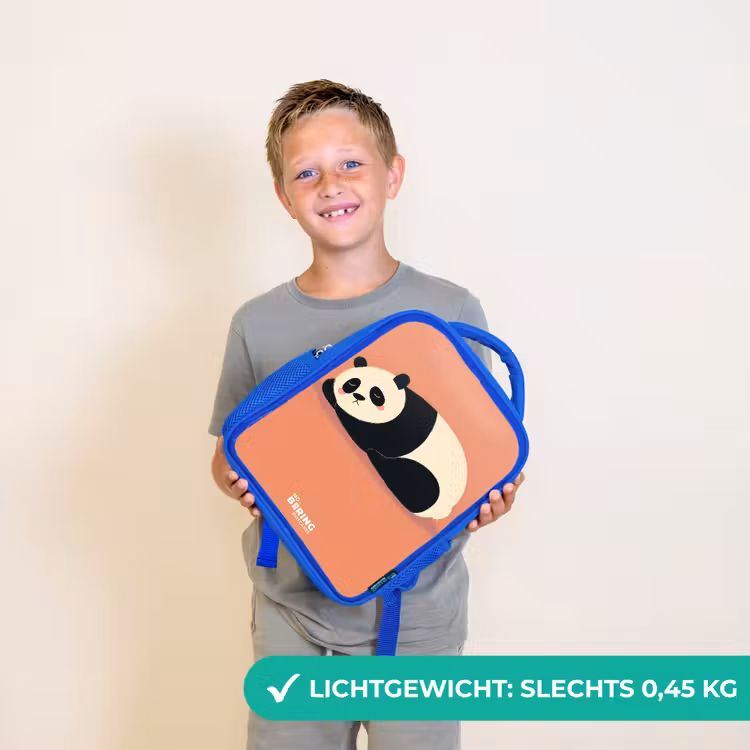 Kinderrugzak - Blauw - Panda - Slapen - Oranje — 2