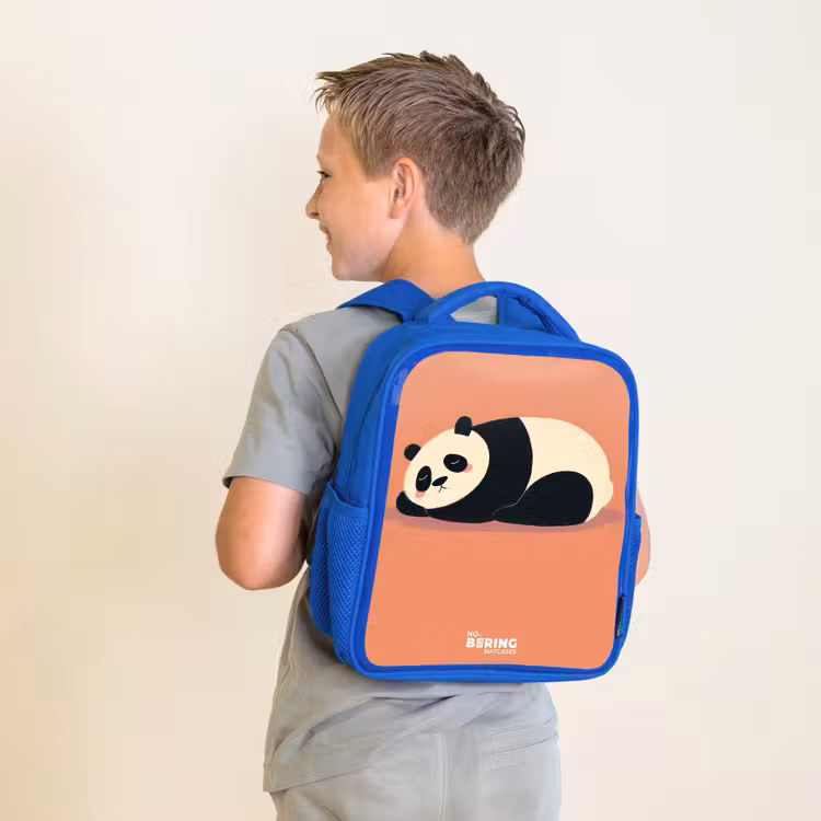 Kinderrugzak - Blauw - Panda - Slapen - Oranje — 3