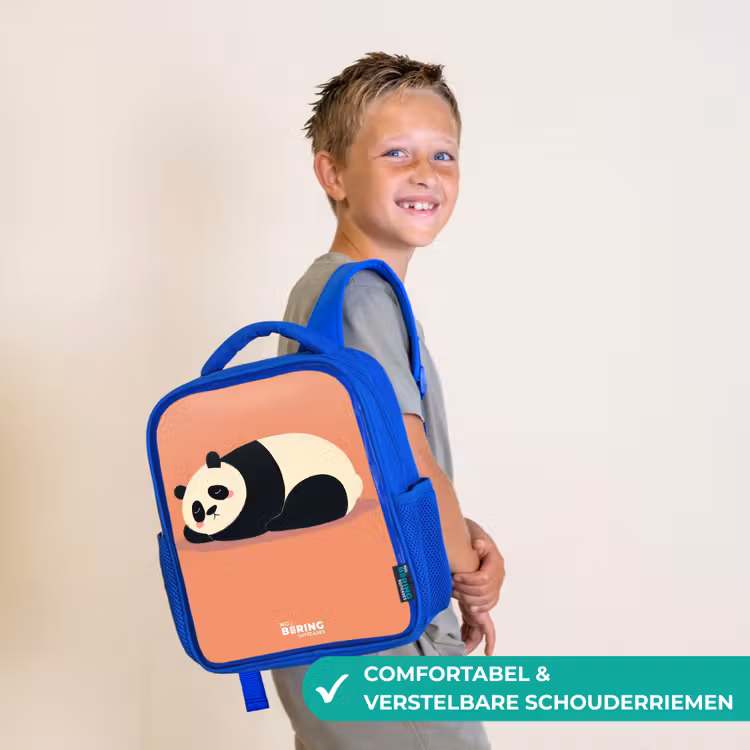Kinderrugzak - Blauw - Panda - Slapen - Oranje — 4
