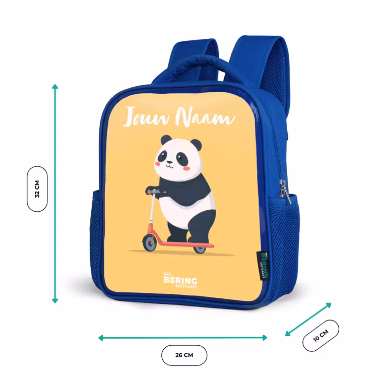 Kinderrugzak met naam - Blauw - Panda - Step - Geel — 5
