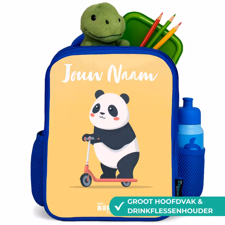 Kinderrugzak met naam - Blauw - Panda - Step - Geel — 6