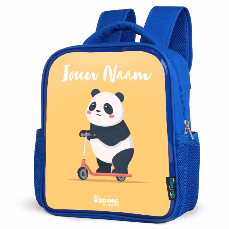 Kinderrugzak met naam - Blauw - Panda - Step - Geel — 7