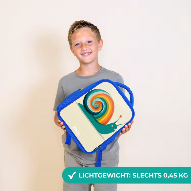 Kinderrugzak - Blauw - Slak - Regenboog - Kleurrijk — 2
