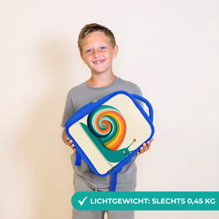 Kinderrugzak - Blauw - Slak - Regenboogschild - Groen — 2