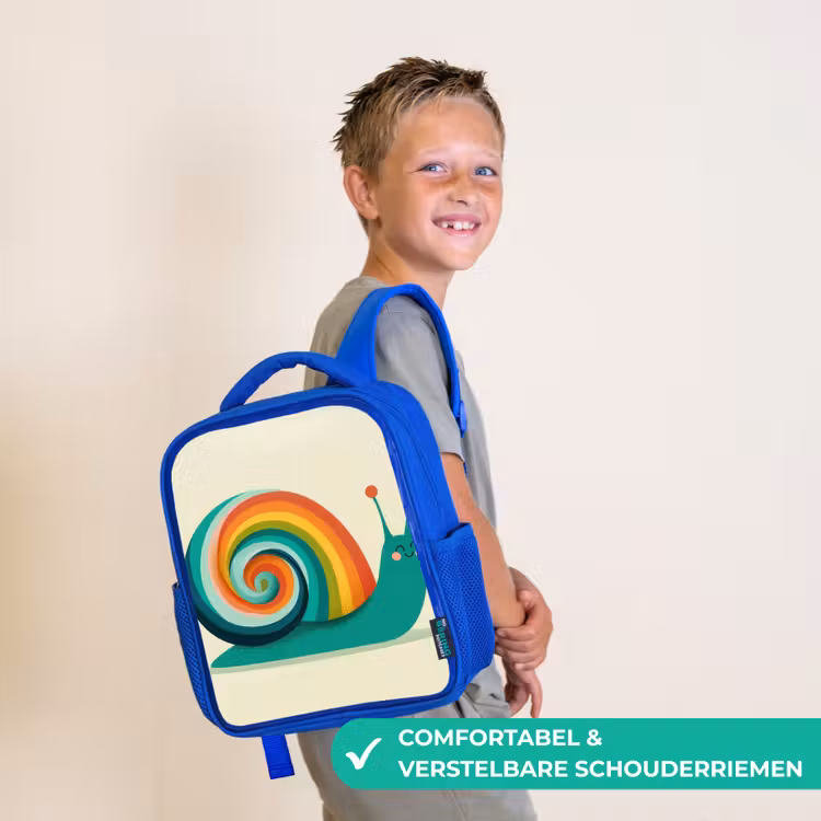 Kinderrugzak - Blauw - Slak - Regenboogschild - Groen — 4