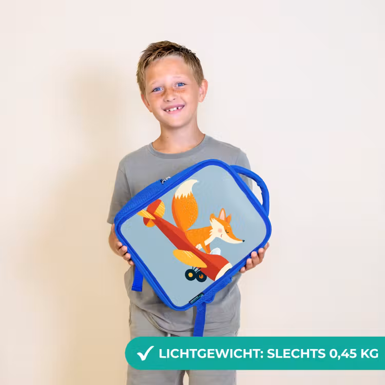 Kinderrugzak - Blauw - Vos - Vliegtuig - Blauw — 2