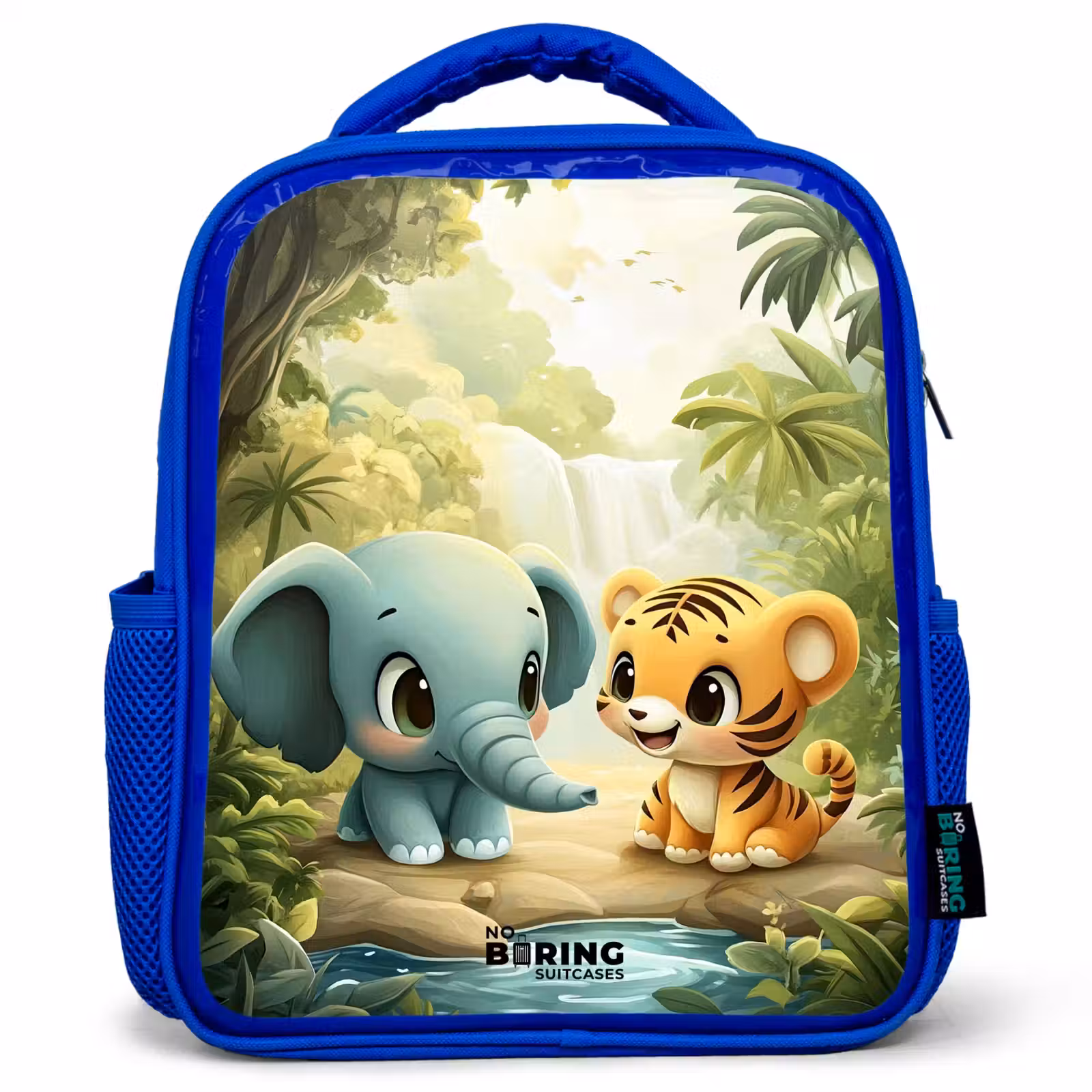 Kinderrugzak - Blauw - Olifant - Tijger - Bos - Jungle — 1