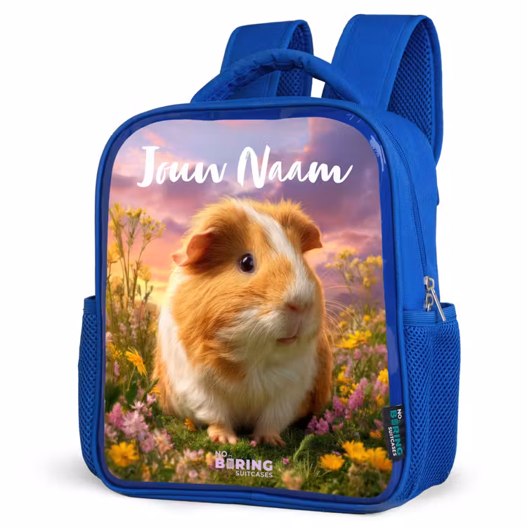 Kinderrugzak met naam - Blauw - Cavia - Natuur - Dier — 7