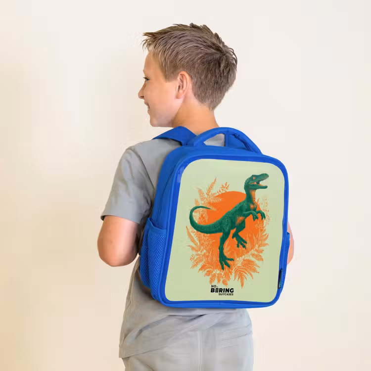 Kinderrugzak - Blauw - Dino - Natuur - Groen — 3