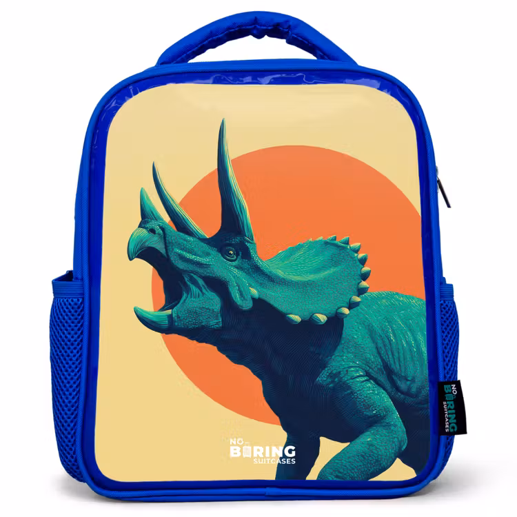 Kinderrugzak - Blauw - Dino - Triceratops - Dier — 1