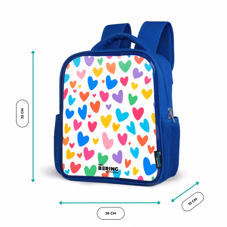 Kinderrugzak - Blauw - Gekleurde hartjes — 5