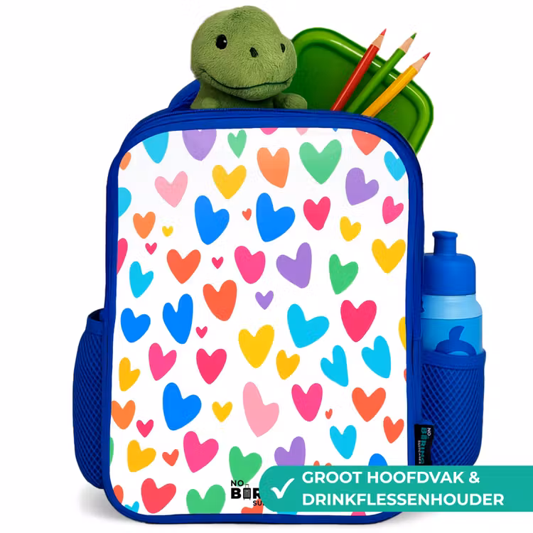 Kinderrugzak - Blauw - Gekleurde hartjes — 6
