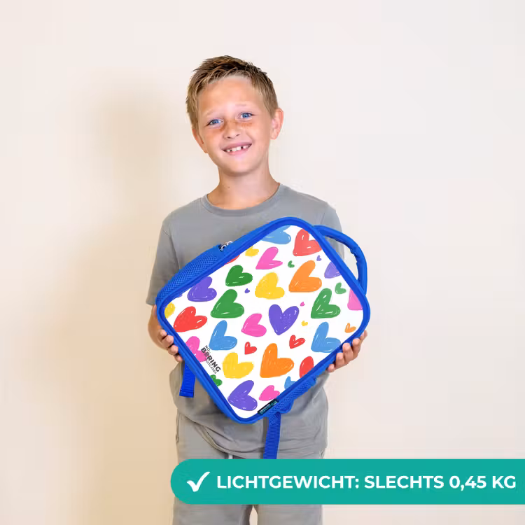Kinderrugzak - Blauw - Gekleurde hartjes — 2