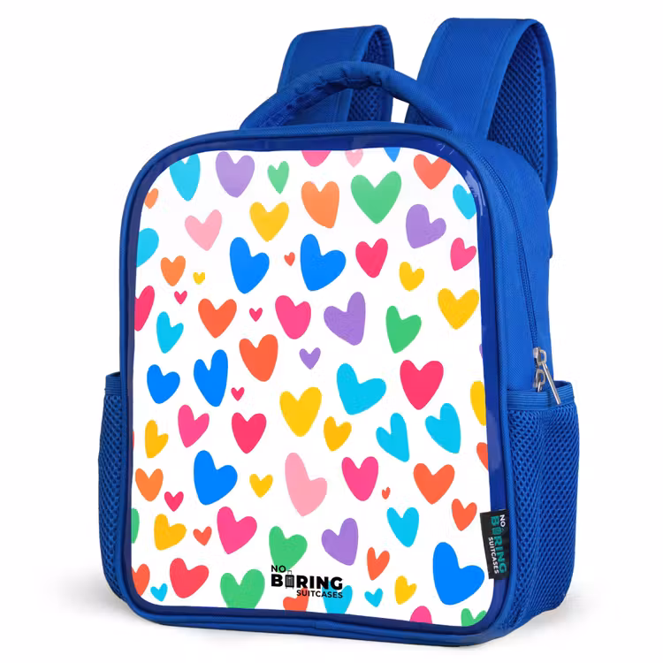 Kinderrugzak - Blauw - Gekleurde hartjes — 7