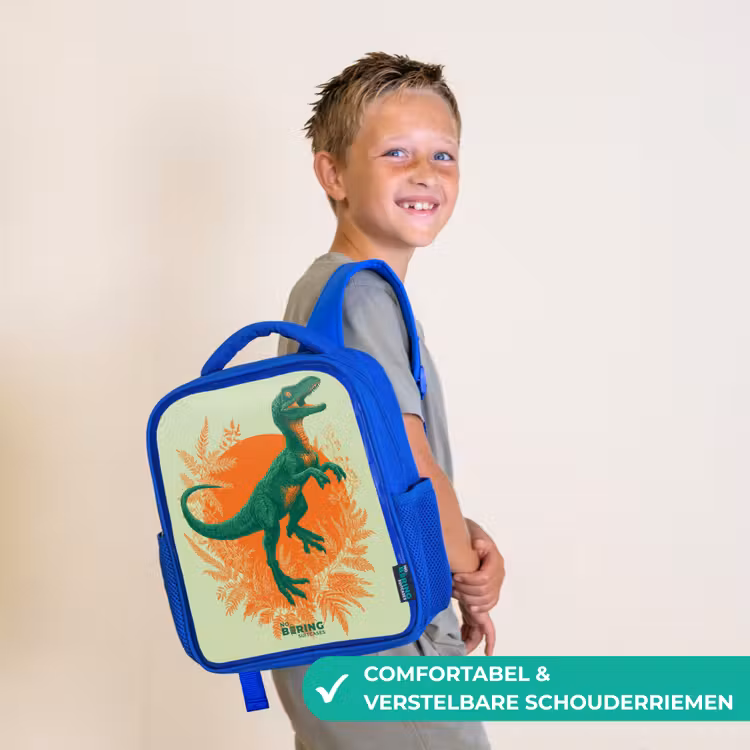 Kinderrugzak - Blauw - Groene dino tussen varens — 4