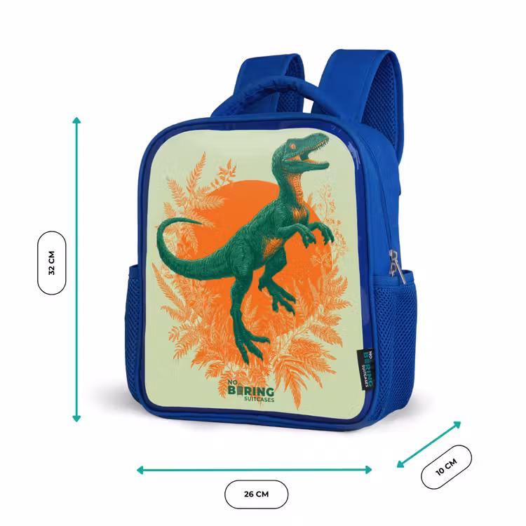 Kinderrugzak - Blauw - Groene dino tussen varens — 5