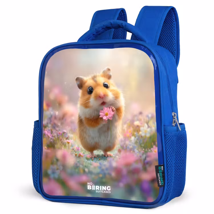 Kinderrugzak - Blauw - Hamster - Bloem - Natuur - Dier — 7