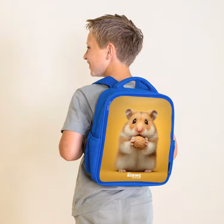 Kinderrugzak - Blauw - Hamster - Walnoot - Dier — 3