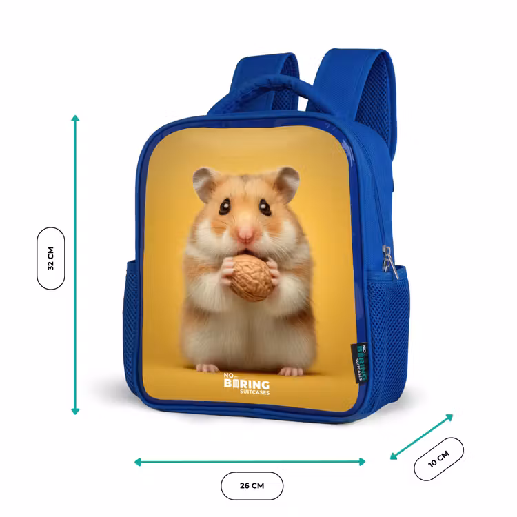 Kinderrugzak - Blauw - Hamster - Walnoot - Dier — 5