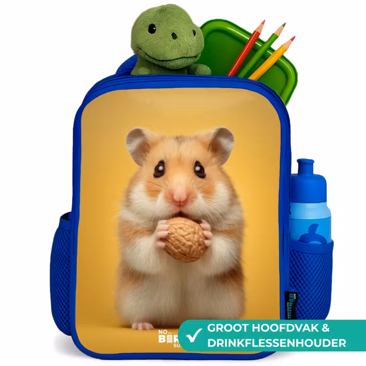 Kinderrugzak - Blauw - Hamster - Walnoot - Dier — 6