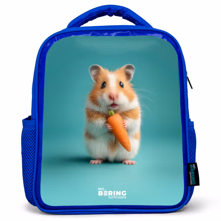 Kinderrugzak - Blauw - Hamster - Wortel - Dier — 1