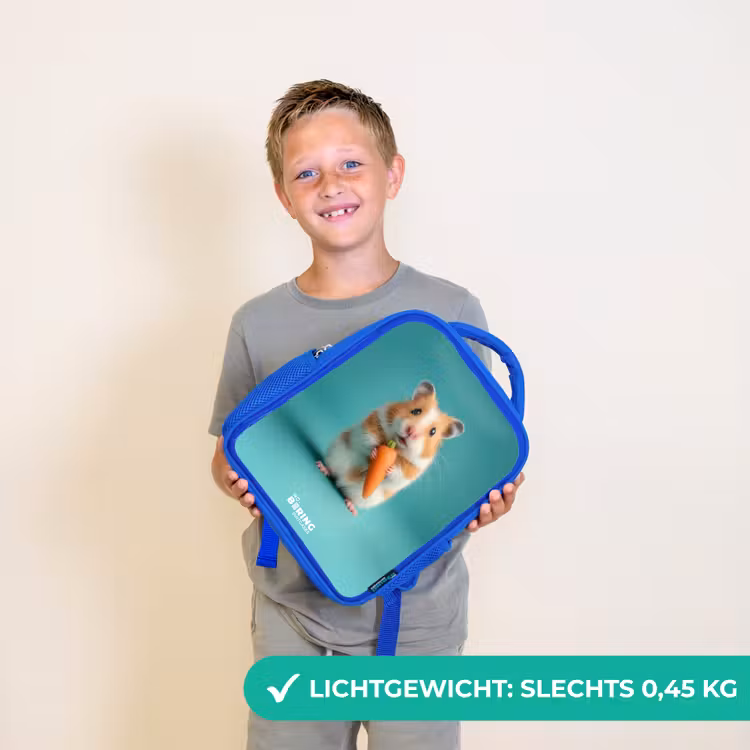 Kinderrugzak - Blauw - Hamster - Wortel - Dier — 2