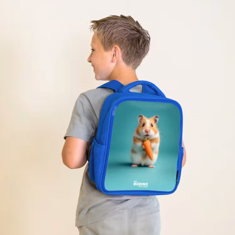Kinderrugzak - Blauw - Hamster - Wortel - Dier — 3