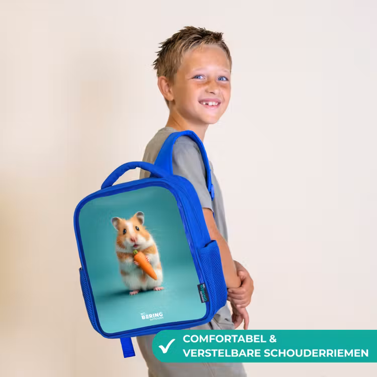 Kinderrugzak - Blauw - Hamster - Wortel - Dier — 4