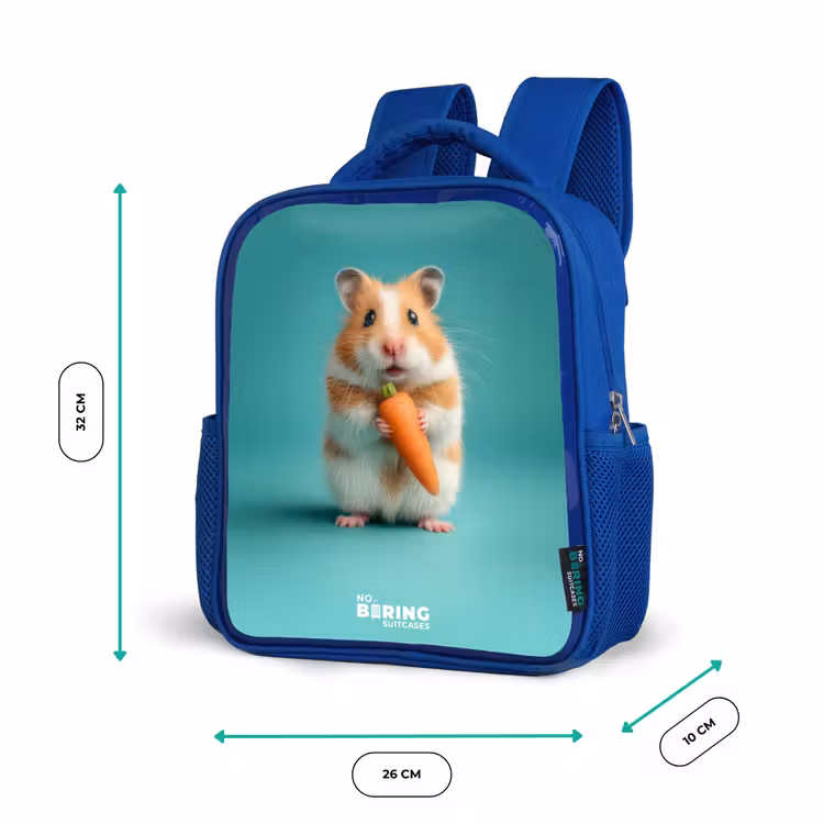 Kinderrugzak - Blauw - Hamster - Wortel - Dier — 5