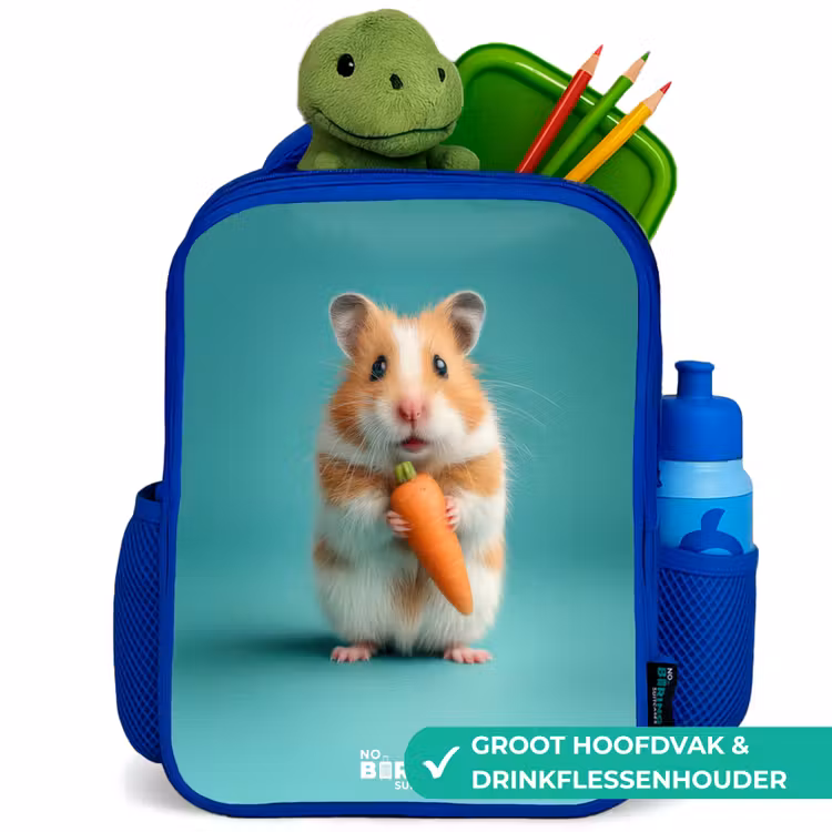 Kinderrugzak - Blauw - Hamster - Wortel - Dier — 6