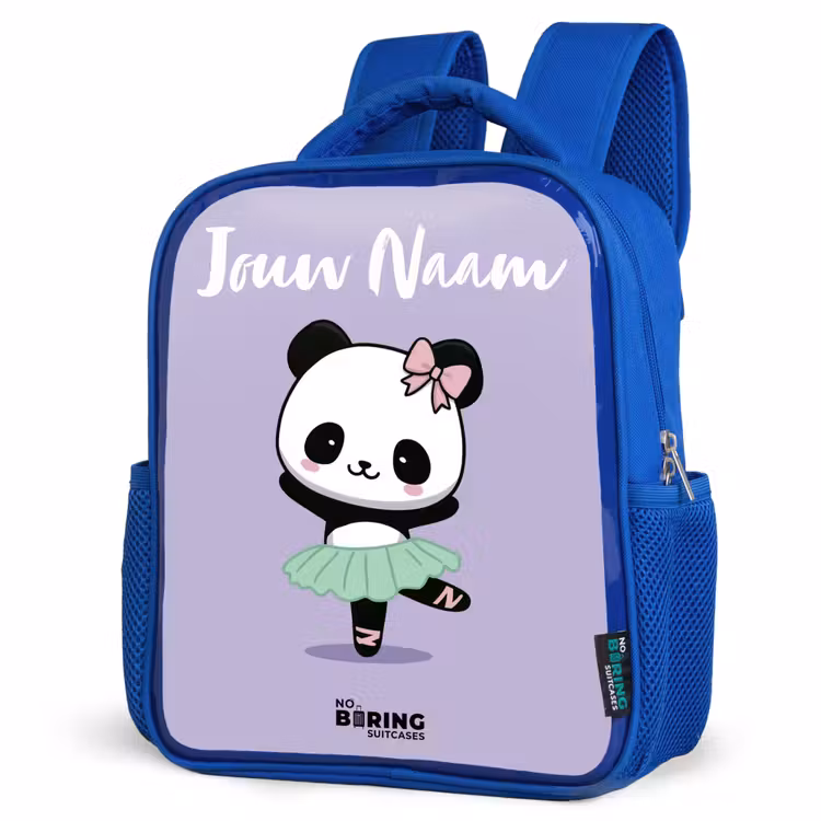 Kinderrugzak met naam - Blauw - Kawai - Ballet - Panda — 7