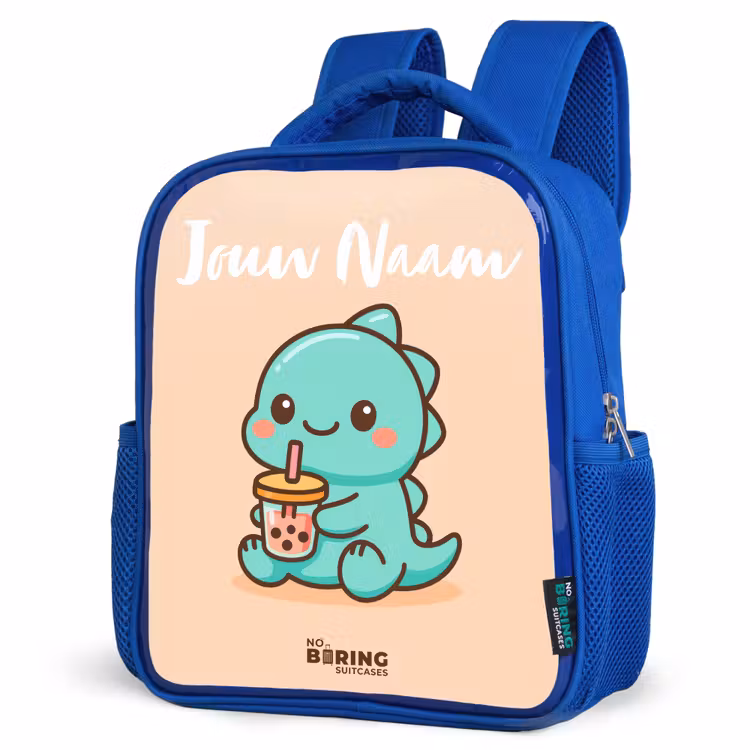 Kinderrugzak met naam - Blauw - Kawai - Dino - Bubbletea — 7