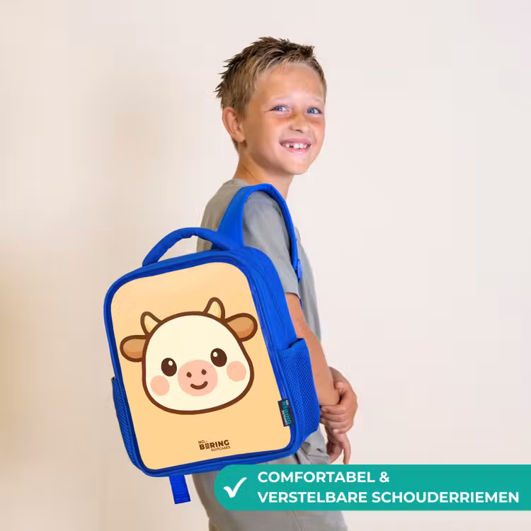 Kinderrugzak - Blauw - Kawai - Koe - Bruin — 4