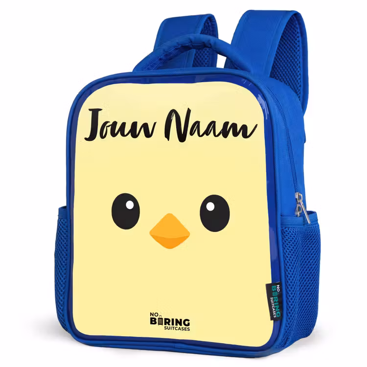 Kinderrugzak met naam - Blauw - Kawai - Kuiken - Geel — 7