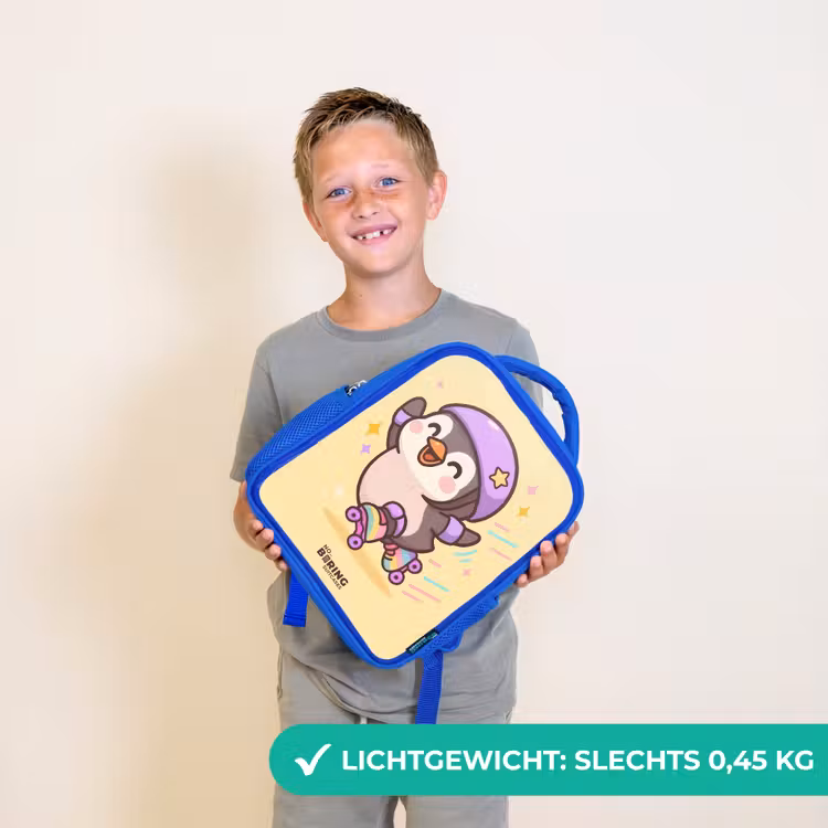 Kinderrugzak - Blauw - Kawai - Pinguin - Rolschaatsen — 2