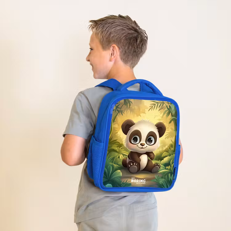 Kinderrugzak - Blauw - Panda - Bamboebos - Groen — 3