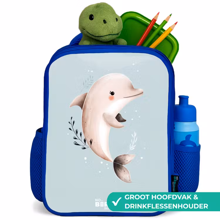 Kinderrugzak - Blauw - Beige dolfijn in blauw water — 6