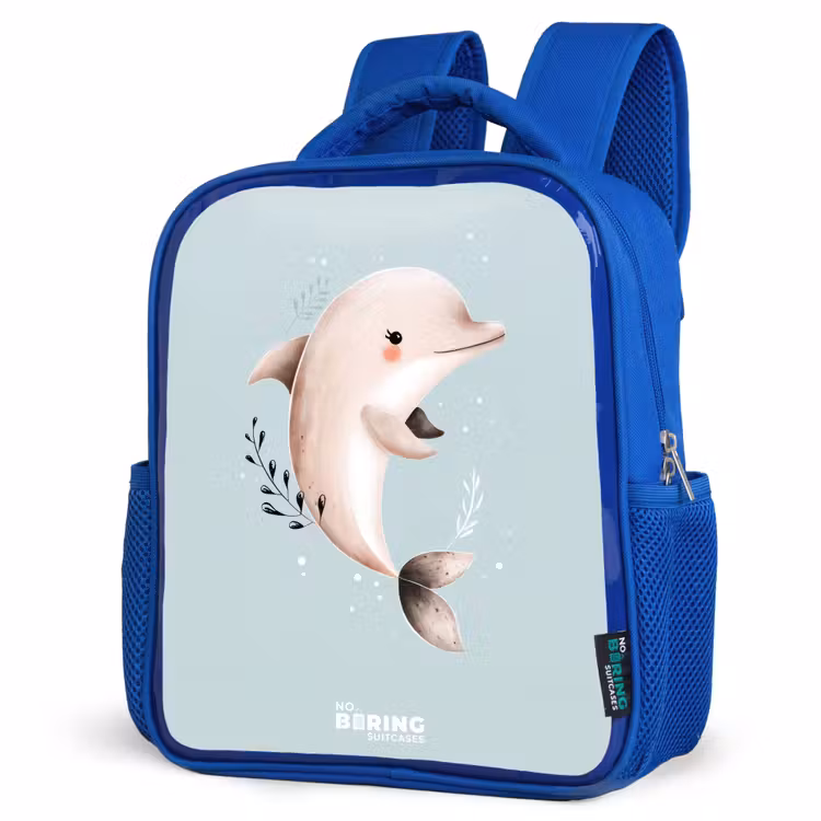 Kinderrugzak - Blauw - Beige dolfijn in blauw water — 7