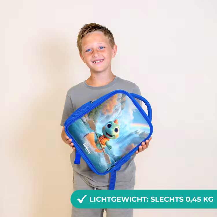 Kinderrugzak - Blauw - Dino - Natuur - Waterval — 2