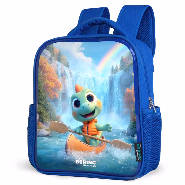 Kinderrugzak - Blauw - Dino - Natuur - Waterval — 7