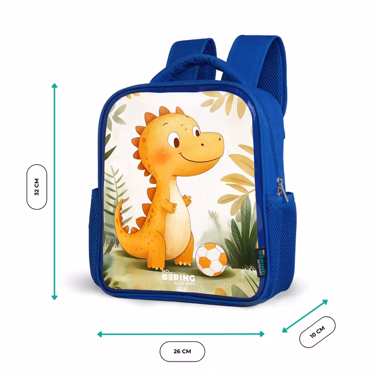 Kinderrugzak - Blauw - Dino - Voetbal - Oranje — 5