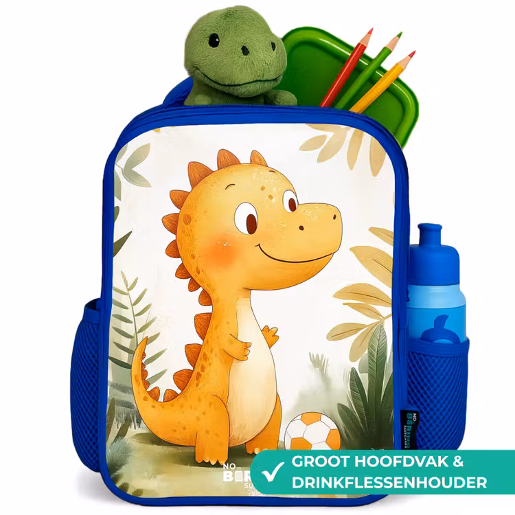 Kinderrugzak - Blauw - Dino - Voetbal - Oranje — 6
