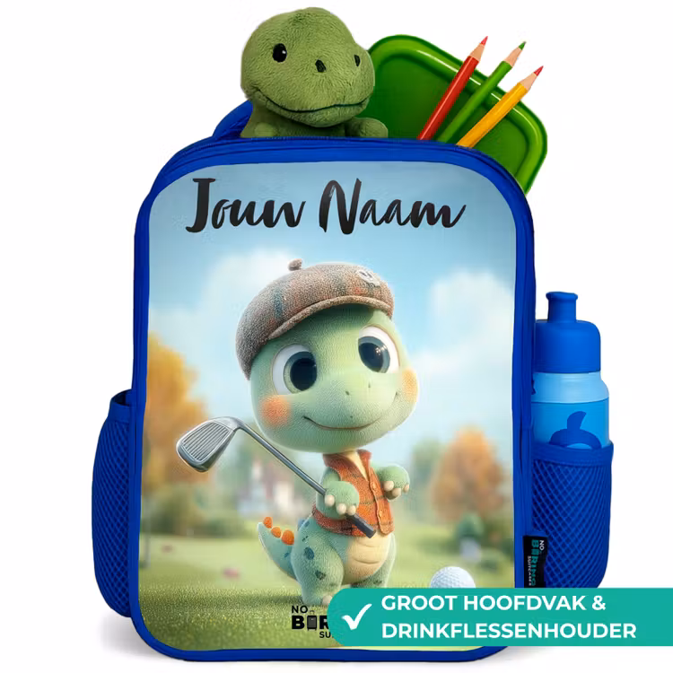 Kinderrugzak met naam - Blauw - Golf - Dino - Groen — 6