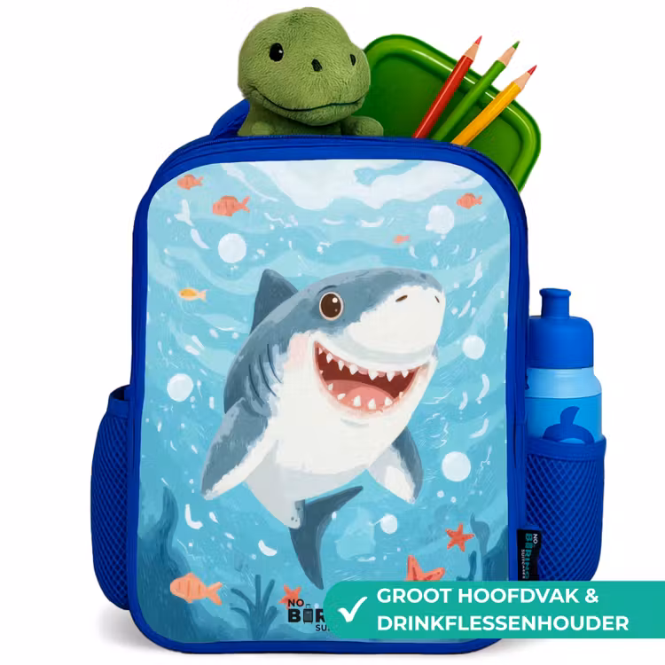 Kinderrugzak met naam - Blauw - Haai - Water - Zee — 6