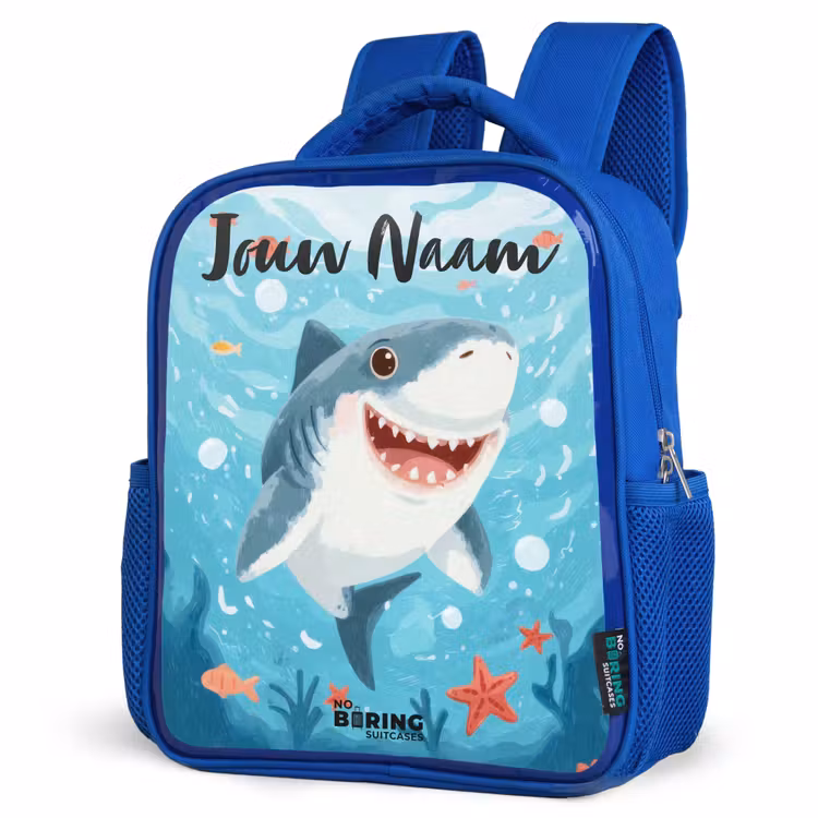 Kinderrugzak met naam - Blauw - Haai - Water - Zee — 7