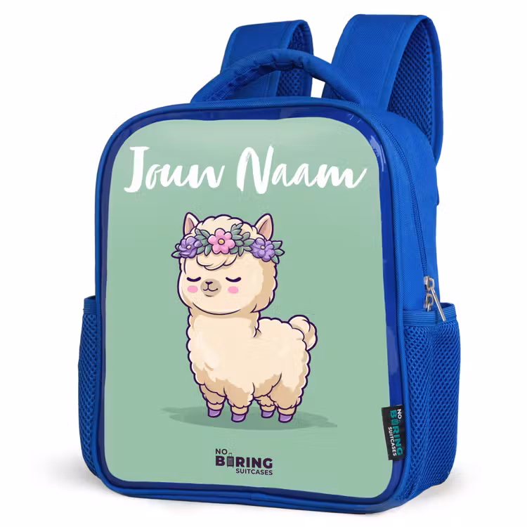 Kinderrugzak met naam - Blauw - Kawai - Alpaca - Groen β 7