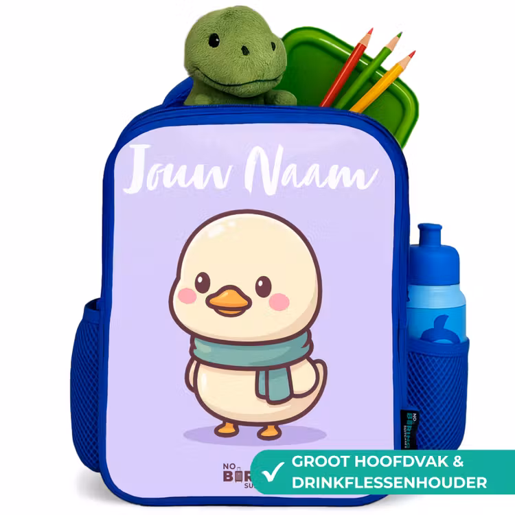 Kinderrugzak met naam - Blauw - Kawai - Eend - Sjaal — 6