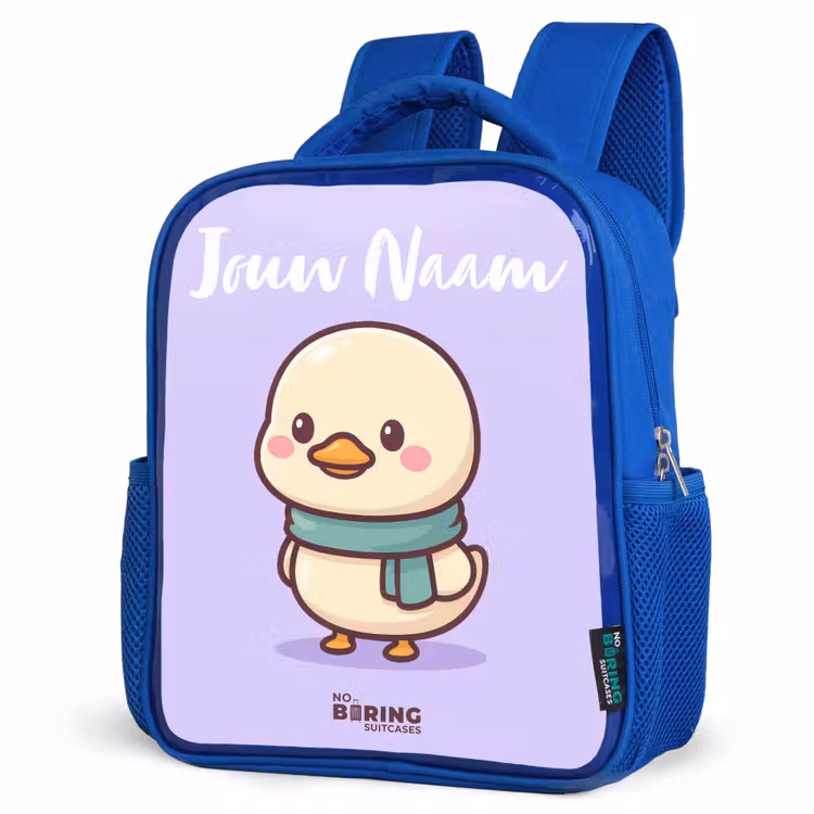 Kinderrugzak met naam - Blauw - Kawai - Eend - Sjaal — 7
