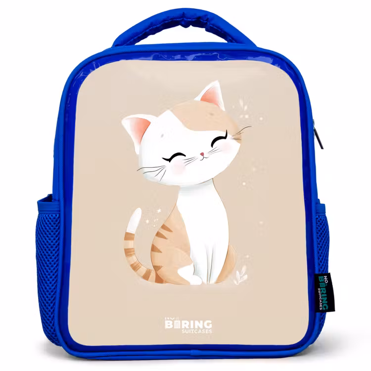 Kinderrugzak - Blauw - Kitten in de kleuren beige en wit — 1